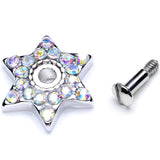 14G Aurora Gem 10mm Six Point Star Dermal Top
