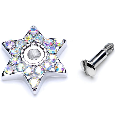 14G Aurora Gem 10mm Six Point Star Dermal Top