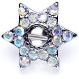 14G Aurora Gem 10mm Six Point Star Dermal Top