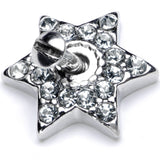 14G Clear Gem 10mm Six Point Star Dermal Top