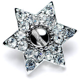 14G Clear Gem 10mm Six Point Star Dermal Top