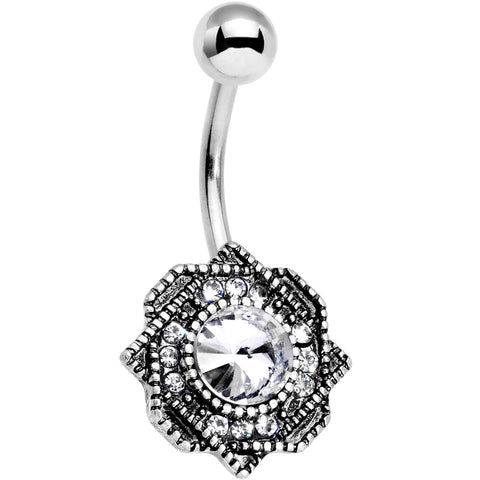 Clear Clear Gem Sophisticated Star Belly Ring