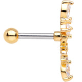 Clear CZ Gem Gold Tone Flower Cascade Cartilage Tragus Earring