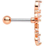 Clear CZ Gem Rose Gold Tone Flower Cascade Cartilage Tragus Earring