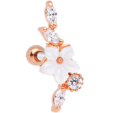 Clear CZ Gem Rose Gold Tone Snowflake Cascade Cartilage Tragus Earring