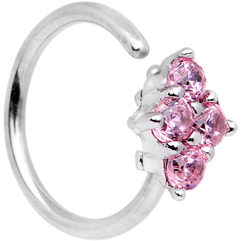20G 5/16 Pink CZ Gem Cluster Seamless Circular Ring