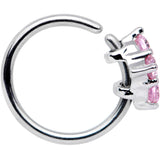 20G 5/16 Pink CZ Gem Cluster Seamless Circular Ring