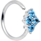 20G 5/16 Blue CZ Gem Cluster Seamless Circular Ring