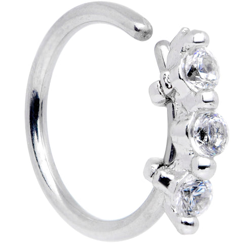 20G 5/16 Clear CZ Gem Sequence Shine Seamless Circular Ring