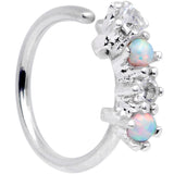 20G 5/16 White Synthetic Opal Staccato Seamless Circular Ring