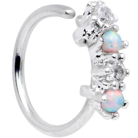 20G 5/16 White Synthetic Opal Staccato Seamless Circular Ring