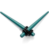 8G Teal Matte Silicone over Stainless Steel Straight Taper Set