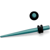 8G Teal Matte Silicone over Stainless Steel Straight Taper Set