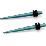 8G Teal Matte Silicone over Stainless Steel Straight Taper Set