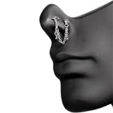 20G 1/4 Autumn Fall Leaves Chain Dangle Double Nose Bone