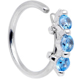 20G 5/16 Blue CZ Gem Sequence Shine Seamless Circular Ring