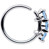 20G 5/16 Blue CZ Gem Sequence Shine Seamless Circular Ring