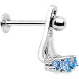 Blue Gem Triplet Fan Dangle Cartilage Tragus Helix Piercing