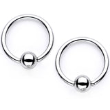 14G 9/16 1/2 Sugar Skull Captive Ring Barbell Nipple Ring Set