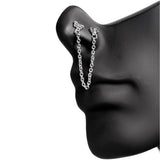 20G 1/4 Daring Dragonfly Chain Dangle Double Nose Bone