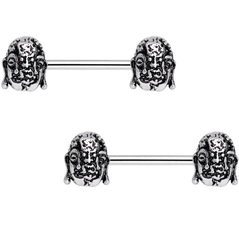 9/16 Evil Twins Buddha Barbell Nipple Ring Set
