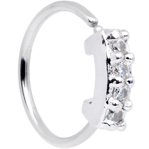 20G 5/16 Clear CZ Gem Quartet Shine Seamless Circular Ring