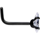 20G 1/4 Clear CZ Gem Black IP Ellipse L Shape Nose Ring