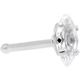 20G 1/4 Clear CZ Gem Ellipse Nose Bone