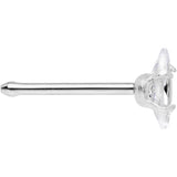 20G 1/4 Clear CZ Gem Ellipse Nose Bone