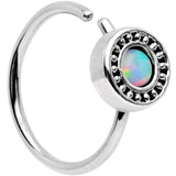 20G 5/16 White Synthetic Opal Inlay Seamless Circular Ring