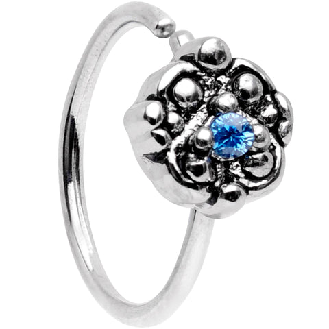 20G 5/16 Blue CZ Gem Decadent Cluster Seamless Circular Ring