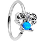 20G 5/16 Blue Synthetic Opal Fashion Seamless Circular Ring