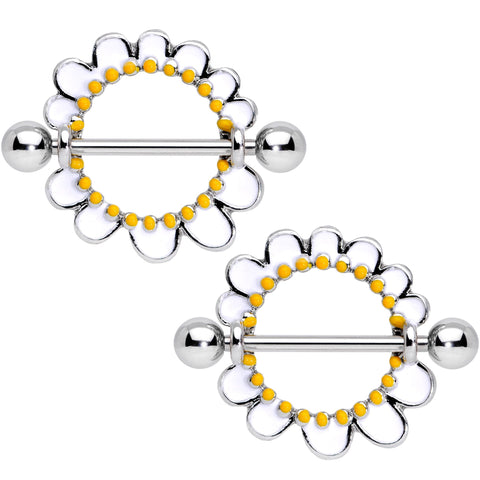 14G 7/8Glow in the Dark Daisy Flower Nipple Shield Set