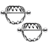 14G 7/8 Halloween Fang Nipple Shield Set
