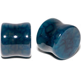 9/16 Solid Blue Stone Saddle Plug Set