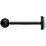Black PVD Aqua Mermaid Scale Barbell Tongue Ring