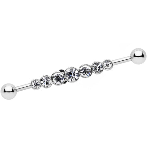 14G Clear Gem Super Seven Industrial Barbell 38mm