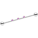 14G Aurora Gem Triplet Industrial Barbell 35mm