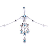 Aqua Gem Dancing Queen Chandelier Dangle Belly Ring Belly Chain