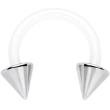 14G 3/8 Flexible Bioplast Cone End Horseshoe Circular Barbell