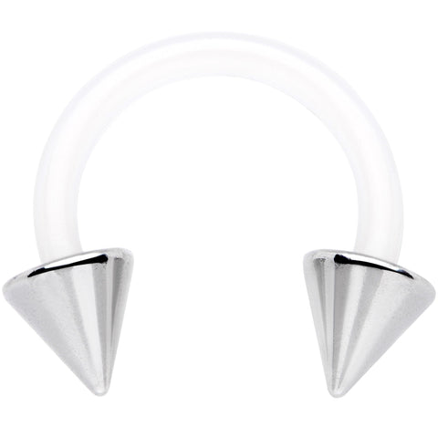 14G 3/8 Flexible Bioplast Cone End Horseshoe Circular Barbell