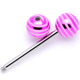 Bright Stripes Party Barbell Tongue Ring Set of 4
