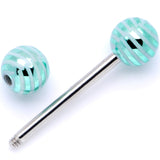 Bright Stripes Party Barbell Tongue Ring Set of 4