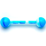 14G 5/8 Blue Camouflage Straight Barbell Tongue Ring