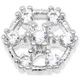 14G Clear Gem Externally Threaded Dermal Anchor Top