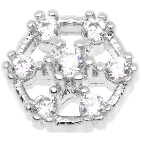 14G Clear Gem Externally Threaded Dermal Anchor Top