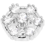 14G Clear Gem Externally Threaded Dermal Anchor Top