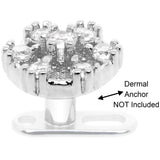 14G Clear Gem Externally Threaded Dermal Anchor Top