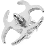 14G Clear Gem Biohazard Dermal Anchor Top