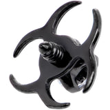 14G Clear Gem Black Biohazard Dermal Anchor Top